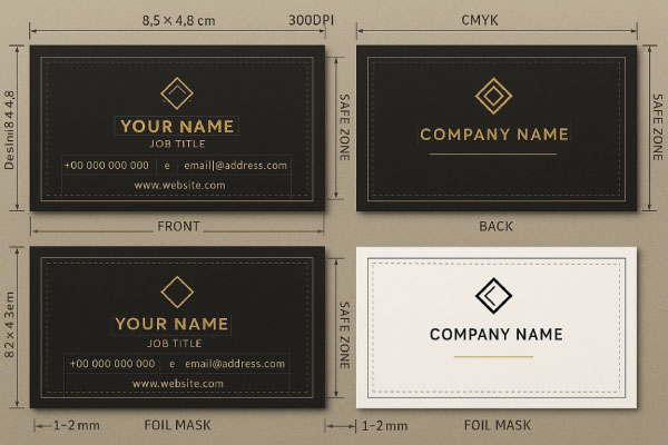 راهنمای طراحی و چاپ کارت ویزیت سلفون مات طلاکوب دور صاف