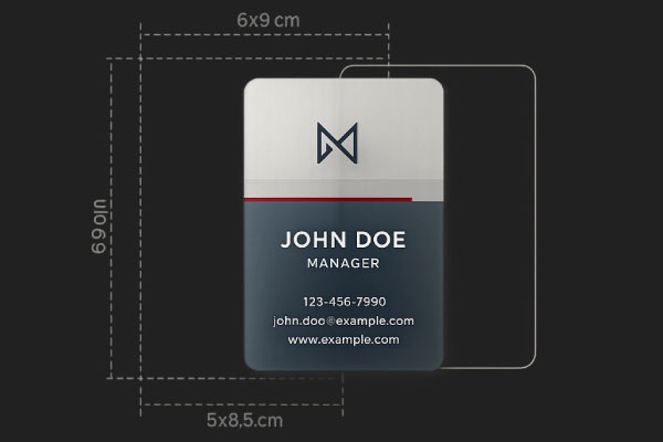 ابعاد کارت ویزیت شیشه ای
