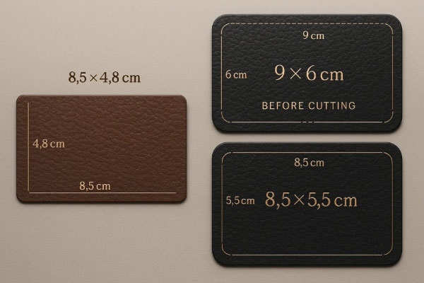 ابعاد کارت ویزیت طرح چرم