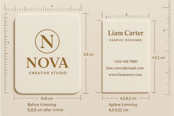 ابعاد کارت ویزیت کتان