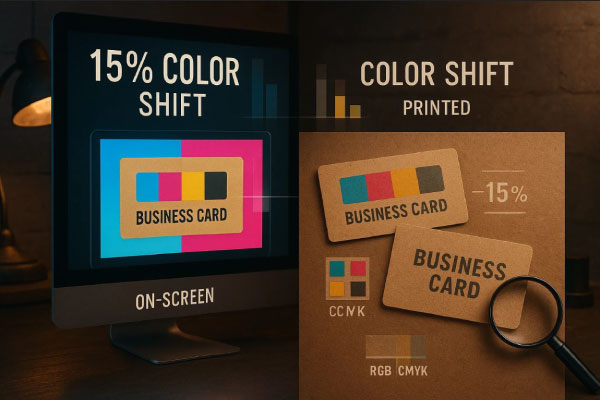 تغییر رنگ بعد از چاپ کارت ویزیت کرافت