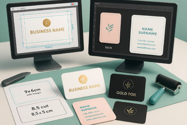 راهنمای طراحی و چاپ کارت ویزیت لمینت برجسته طلاکوب دورگرد