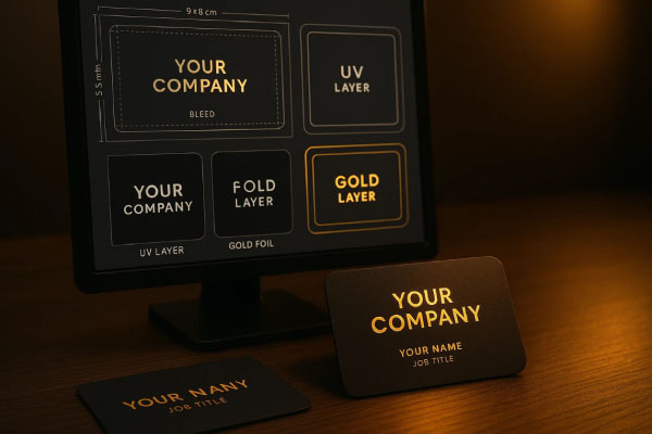 راهنمای طراحی و چاپ کارت ویزیت لمینت برجسته مخملی دورگرد طلاکوب 