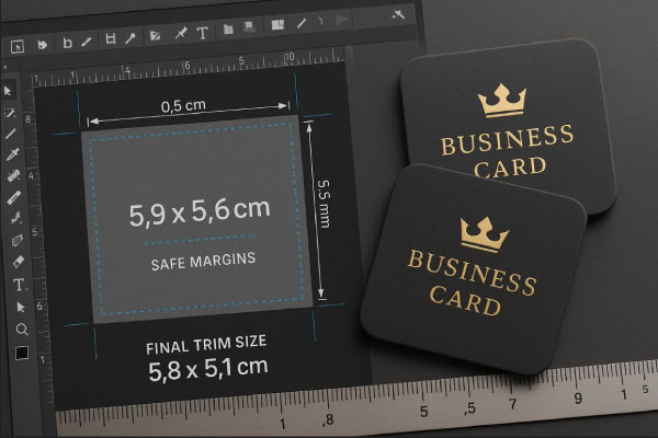 راهنمای طراحی و چاپ کارت ویزیت لمینت برجسته مخملی مربع دورگرد