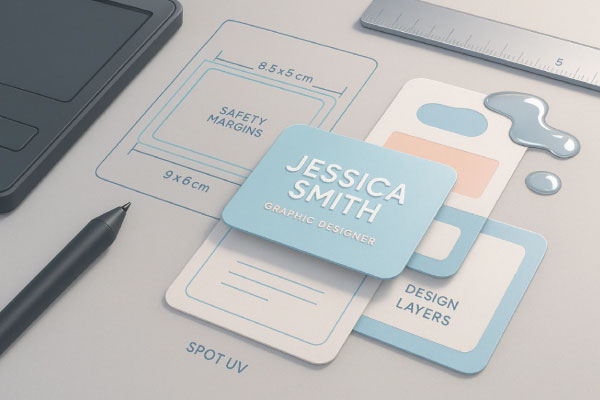 راهنمای طراحی و چاپ کارت ویزیت لمینت برجسته دورگرد