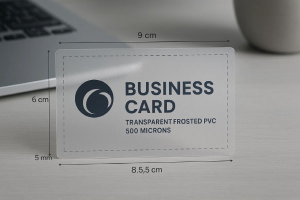 راهنمای طراحی و چاپ کارت ویزیت پی وی سی برفکی 500 میکرون