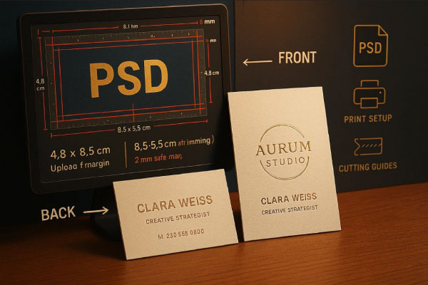 راهنمای طراحی و چاپ کارت ویزیت کتان آلمان و امباس دورصاف