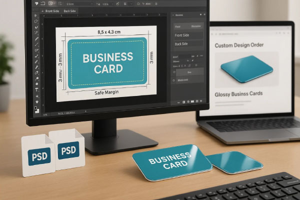 راهنمای طراحی و چاپ کارت ویزیت گلاسه دورصاف 