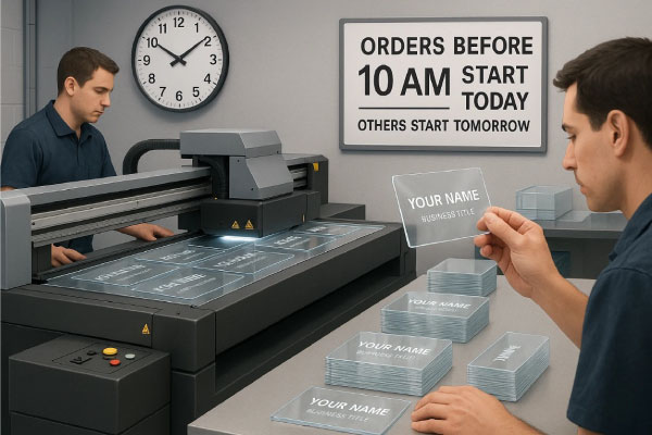 مدت زمان چاپ کارت ویزیت شیشه ای 