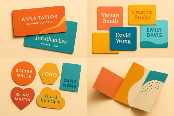 انواع کارت ویزیت بر اساس شکل و اندازه 