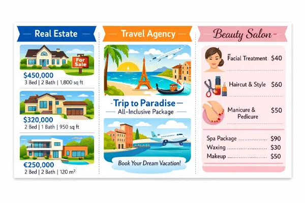 کاربرد های خدماتی تراکت A3